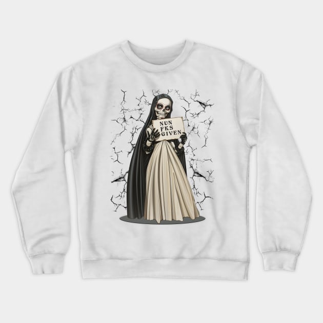 Skull Nun Fks Given Crewneck Sweatshirt by SkullTroops